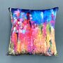 Into The Woods Abstract Velvet Cushion, thumbnail 3 of 7