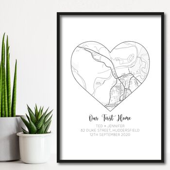 Personalised First Home Gift, Housewarming Map Print, 7 of 8