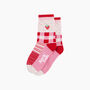Embroidered Strawberry Combed Cotton Socks In Pink, thumbnail 3 of 4