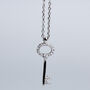 Sterling Silver Sparkly Key Pendant Necklace, thumbnail 1 of 5