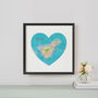 Custom Map Heart Wedding Wall Art Print, 37cm, thumbnail 1 of 6