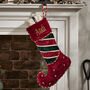 Personalised Luxury Elf Boot Stocking With Bells, thumbnail 1 of 7