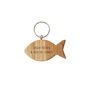 'High Tides And Good Vibes' Oak Fish Keyring, thumbnail 2 of 2