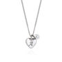 Heart Initial And Diamond Necklace Silver, thumbnail 1 of 4