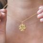 Engraved Gold Plated Libra Zodiac Necklace, thumbnail 2 of 9