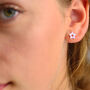 Sterling Silver Cz Open Star Stud Earrings, thumbnail 2 of 7