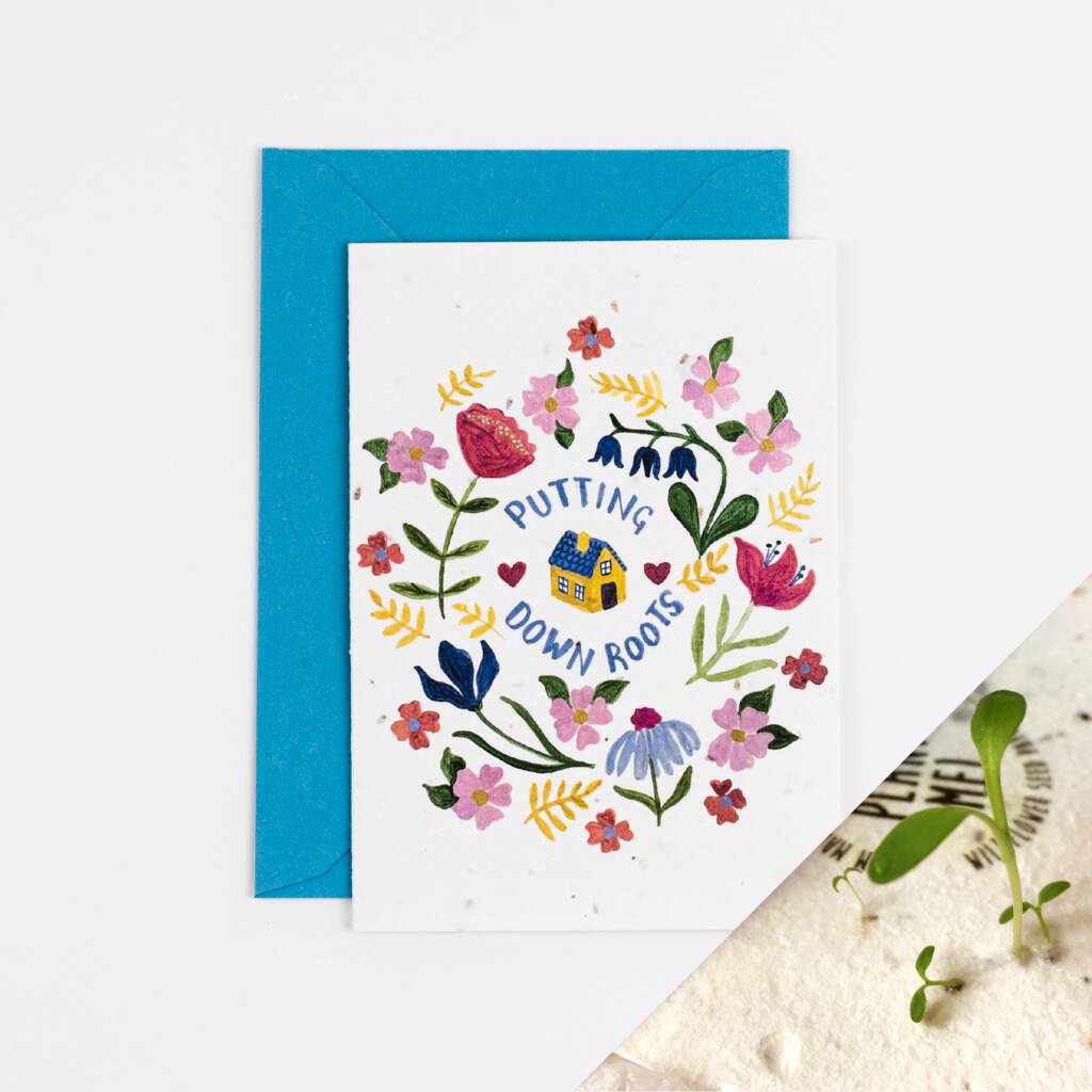 Putting Down Roots Plantable Moving Home Card By Ruby & Bo