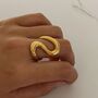 Infinity Loop Adjustable Ring Chunky Gold Statement Band, thumbnail 4 of 5