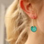 Turquoise Leaf Earrings, thumbnail 3 of 7