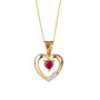 Yellow Solid Gold Diamond And Ruby Heart Pendant, thumbnail 2 of 3