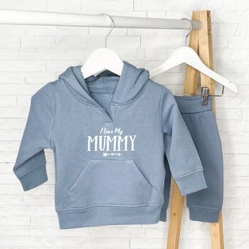 I Love My Mummy/Daddy Kids Hoodie And Jogger Set, 4 of 7