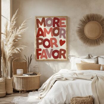 More Amor Por Favor Print | Black, Red Or Multicolour, 2 of 4