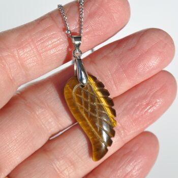 Angel Wing Carved Crystal Pendant Necklace Gift For Her, 4 of 7