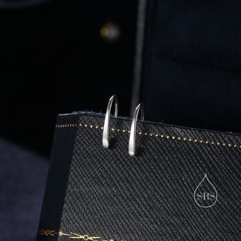 Minimalist Bar Crawler Earrings In Sterling Silver, 7 of 10