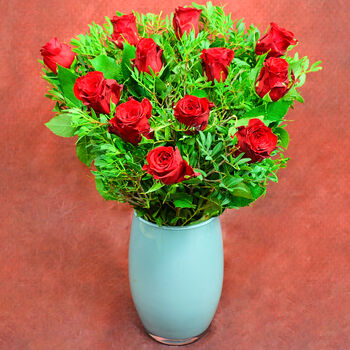 Rose Prosecco And A Dozen Red Roses Flower Bouquet, 2 of 6