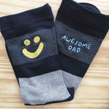 Awesome Dad Fun Soft Bamboo Socks Father's Day Gift, 4 of 7