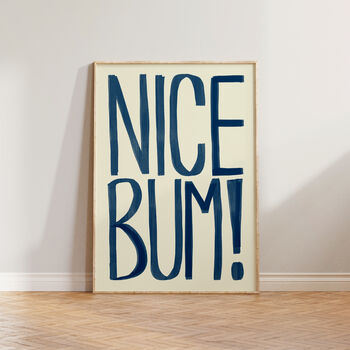 Nice Bum Bold Bathroom Wall Art Print, 7 of 11