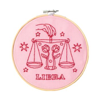 Libra Zodiac Embroidery Hoop Kit, 3 of 6