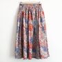 Blue Floral Printed Cotton Midi Skirt, thumbnail 4 of 5
