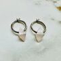 'Octahedron' Rose Quartz Sterling Silver Hoop Earrings, thumbnail 3 of 5