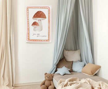 You Are So Loved Mushroom Nursery Art Print, 3 of 3