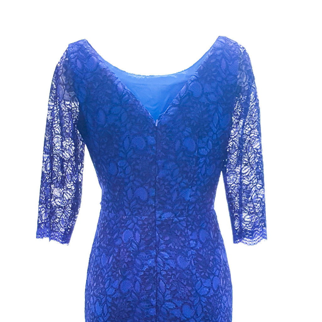 Royal Blue Lace Pencil Dress By Cherilyn Leeson