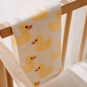 Muslin Square Baby Burp Cloth Duck, 3 of 6