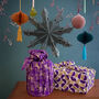 Reusable Fabric Gift Wrap Furoshiki Gold And Plum, thumbnail 5 of 6