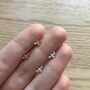 Mini Bee Stud Earrings Sterling Silver Or Gold Vermeil, thumbnail 1 of 3