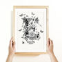 Personalised Monochrome Floral Initial Print, thumbnail 5 of 11