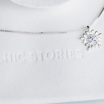 Sterling Silver Snowflake Pendant Necklace, 2 of 4