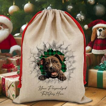 Personalised Christmas Staffordshire Bull Terrier Break Through, 6 of 10