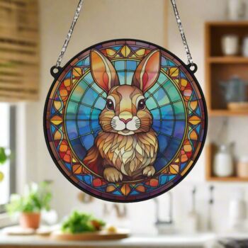 Rabbit Stained Glass Effect Suncatcher, 4 of 6