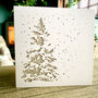 Tree In The Snow Papercut Christmas Card, thumbnail 2 of 4