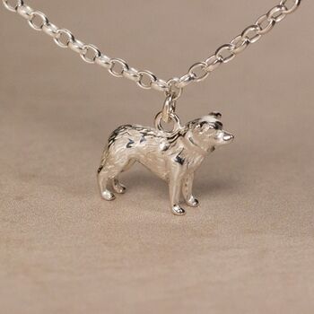 Personalised 3D Border Collie Silver Chain Bracelet, 2 of 10