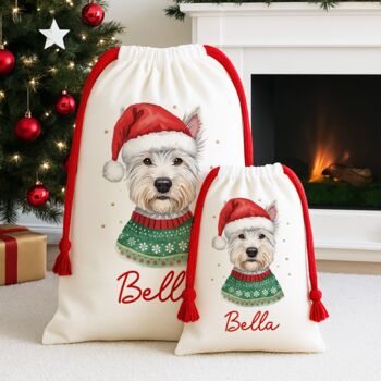 Personalised Westie Santa Sack, 2 of 3