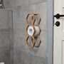 Handcrafted Oak Wood Honeycomb Toilet Paper Rack, thumbnail 7 of 8