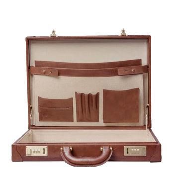 Luxury Slim Leather Attaché Case. 'The Scanno', 3 of 12
