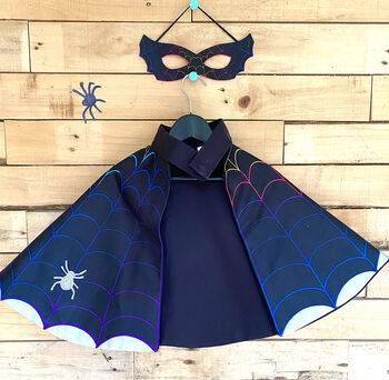 Personalised Kids Halloween Dress Up Cape And Mask Set, 2 of 4