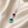 Three Generations Birthstone Necklace, thumbnail 4 of 9