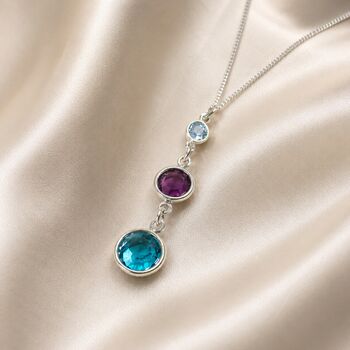 Three Generations Birthstone Necklace, 4 of 9