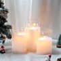 Set Of Three Glass Flameless Flickering Battery Candles, thumbnail 2 of 4
