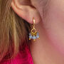 Shades Of Blue Huggie Hoop Charm Earrings, thumbnail 2 of 11