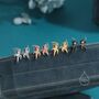 Sterling Silver Mismatched Ninja Stud Earrings, thumbnail 6 of 12