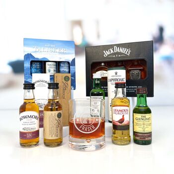 Personalised Whisky Glass W/ Miniature Whisky, 3 of 12