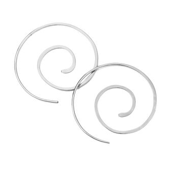 Spiral Hoop Earrings In Sterling Silver, 3 of 6