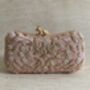Handcrafted Raw Silk Rectangular Pink Clutch, thumbnail 5 of 8