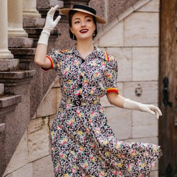 Roma Dress In Navy Mayflower Vintage 1940s Style, 2 of 2