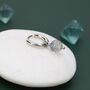 Sterling Silver Genuine Labradorite Stone Beaded Huggie Hoop Earrings, thumbnail 4 of 11