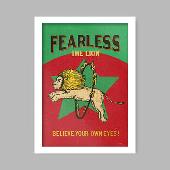 Fearless The Lion Poster Print, 2 of 5